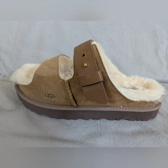 Womens UGG® Greenport Strap Slide Sandal - Chestnut - Picture 5 of 8